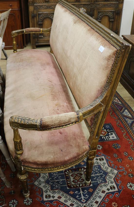A French Louis XVI style sofa W.167cm
